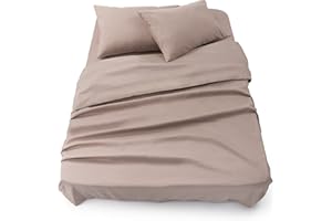 Blumtal Juego de Sábanas - Set de 4 Piezas, Sábana Bajera Ajustable Cama 160, Encimera 240x275 + 2 Fundas de Almohada 50x80cm, Taupe