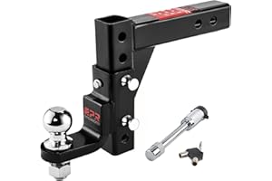 OPENROAD Adjustable Trailer Hitch Ball Mount Fits 2-Inch Receiver, 2" Tow Balls 7500lbs, 9-1/2" Drop/ 8-1/4" Rise Drop Hitch, Tow Hitch for Heavy Duty Truck with Stainless Steel Pins and Lock