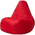 Bean Bag Bazaar High Back Recliner Chair, Red, 87cm x 65cm, Large Living Room Gaming Bean Bags, Water Resistant Outdoor Lounger Beanbag