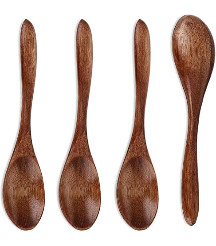Set Di 6 Cucchiai In Legno Per Spezie E Condimenti - Lunghi 12,2 Cm, Ideali Per Miele, Caffè, Zucchero