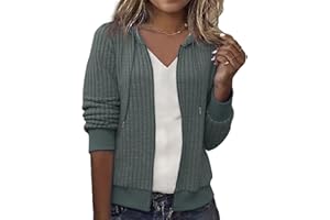 ABYOVRT Damen Hoodie Sweatjacke Kapuzenpullover Langarm Sweatshirt Kapuzenjacke Reißverschluss Jacke für Herbst Winter,S-XXL