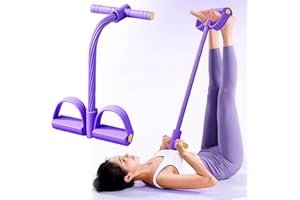 XUMINNY 21 Fitness Resistance Bands-10-tube Pedal Ankle Puller, 2025 Upgrade Sit Up Leg Stretching Rope Exercise Belt With Handle, Sit Up Exercise Equipment Resistance Bands, for Women Men