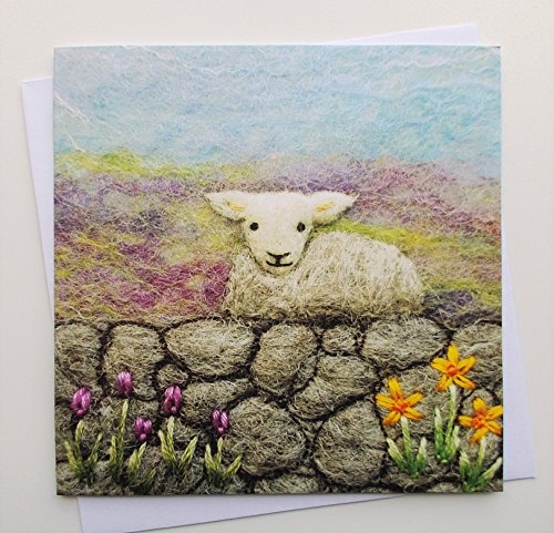 Little Lamb printed greetings card, blank.