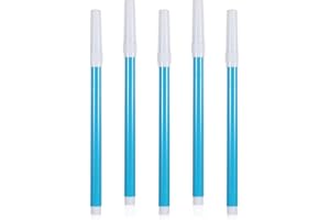 Qianyu Paquete de 5 marcadores de costura de tela lavables borrables solubles en agua, marcador de bordado azul temporal que desaparece, bolígrafo de tinta borrable para acolchar, suministros de
