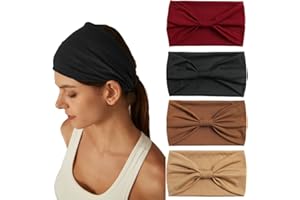 AIZIYIN Boho Headband for Women Elastic Soft Head Scarfs Hairband head Wrap Bandanas for Women Yoga Sport Hairbands (P4COLOR2)