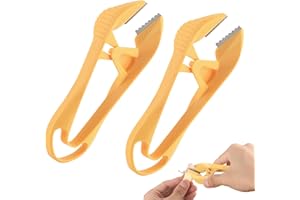 LASUROA 2szt Obieraczka do Czosnku, 2025 Nowa Pęseta Czosnku z Otworem Zawieszania Ręczne Klipsy Obierania Proste Łatwe Wielofunkcyjne Narzędzia Kuchenne do Unikania Zapachu na Rękach (Pomarańczowe)