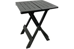 Mojawo Tavolo da campeggio pieghevole da giardino, da campeggio, in plastica, colore antracite, 44 x 44 x 50 cm