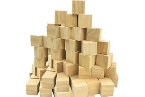Fycooler Small Wooden Cubes (80 Pack) - 2.54x2.54 x2.54cm (1x1x1inch)Wood Cubes-Natural Unfinished Pine Wood Blocks - Educational Craft Cubes for DIY, Stamps, Art & Crafts, Painting, Puzzles, Numbers