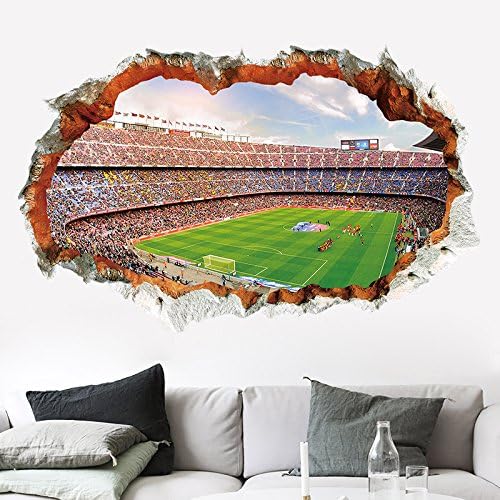 Hokly Clearance/3D 2018 Football World Cup Wall Stickers, Large Removable Football Field Home Wall Decal (PVC)
