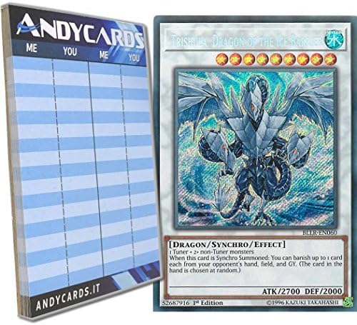 Yu-Gi-Oh! - TRISHULA, DRAGON OF THE ICE BARRIER - Secret BLLR-EN060 in ENGLISH + Andycards Scorepad