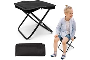 ‎CEWROM CEWROM Campinghocker Faltbar, 26cm Kleiner Tragbarer Klapphocker, Hochwertiges Oxford-Gewebe und Stahl, TragfäHigkeit 120 kg Klappstuhl Hocker für Camping, Angeln und Draussen (Schwarz)