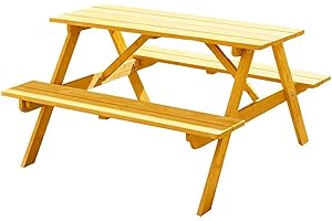Trueshopping Children's Garden Outdoor Picnic Bench Table Set Natural Finish, Safe, Kids Suitable for Indoor or Outdoor use