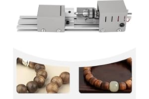 IELSNGAI Torno Madera Profesional, Máquina de Granos Torno Cuerpo de Metal, Mini Beads Machine Torno Miniatura, Completo Mini Bricolaje Torno 4000-9000U/Mi