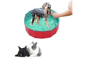 CEMYDEYO Faltbar Hundepool, Hundepool für Kleine Hunde,PVC rutschfest Planschbecken mit Ablassventil Schwimmbad Schwimmbecken für Hund Katze(30 * 10 cm)