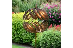 MARISSA'S GARDEN & GIFT Kenwood bronze with gold brush wind sculpture spinner. Delivery 1-3 business days