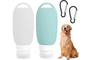 KUHAWL 2 Stück Futtertube zum Befüllen Hund, 90ml Befüllbare Tuben für Hunde Tube für Haustier Nassfutter Silikon Reiseflaschen, Wiederverwendbar Futtertube Hund Silikon Reiseflaschen