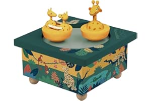 TROUSSELIER - Savane - Boîte à Musique Dancing - 2 Figurines Amovibles - Fonctionnement Simple - Musique Invitation to the Dance - Colori Vert