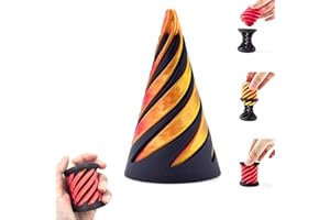 TUGEEM Impossible Pyramid Passthrough Sculpture, 3D Printed Spiral Cone Toy,Pass Through Pyramid Fidget Toy, Mini Vortex Thread Illusion, Pyramid Passthrough Sculpture (A)