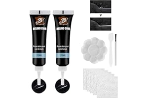 HASAIKA Crema di Riparazione in Pelle, Kit Riparazione Pelle, Balsamo Riparazione Pelle, per Divano, Giacca in Pelle, Seggiolino Auto, Cappotti Crack, Buchi, Usura (Nero+Nero)