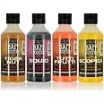 Angling Pursuits Liquids Mixed 250ml Bottles (1x Tigernut 1 x Tutti Frutti 1 x Squid 1 x Scopex)
