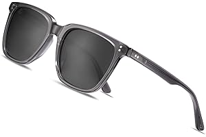 CARFIA Retro Polarized Sunglasses For Men UV400 Protection Chunky Square 90s Style Trendy Classic Glass
