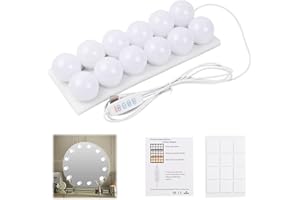 Pagezol Vanity Mirror Lights Kits, 12 Bulbs Hollywood Style LED Makeup Lights with USB Cable, 3 Colour Changing & 9-Level Brightness, Make up Light for Dressing Table Room, Bathroom