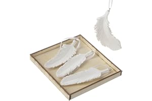 Heaven Sends Set of 4 White Feather Decorations