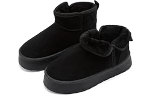 Pelbiuqik Stivali Donna Invernali Classic Platform alla Moda Scarpe da Neve, Impermeabile Caldo con Antisdrucciolo Stivaletti
