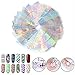 144 Pieces Nail Stamping Stencils Nails Stickers Set, 24 Sheets 72 Different Designs Nail Stamping Plates with 6 Nail Symbol Sponges