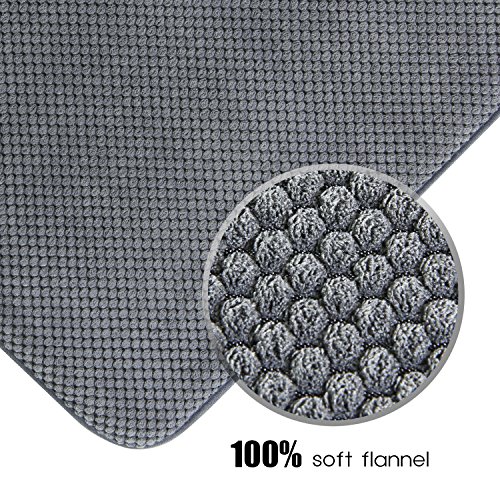Lifewit Badematte Rutschfeste Badvorleger Memory Foam Badteppich Teppich Absorbent Duschvorleger 80cm x 50cm Grau - 3