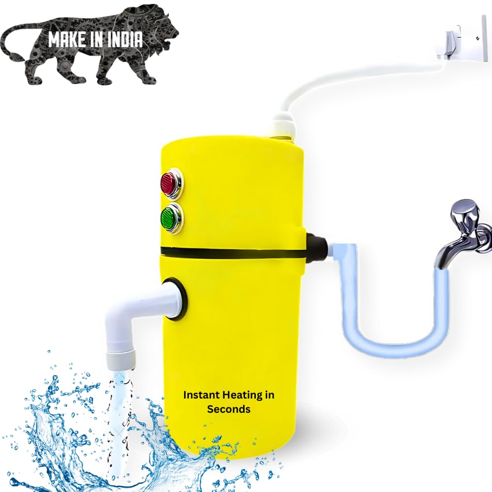 Drumstone 𝟏𝟓 𝐘𝐄𝐀𝐑𝐒 𝐖𝐀𝐑𝐑𝐀𝐍𝐓𝐘 Mini Portable Instant Water Geyser, Hot Cooler Heater, Electric Saving, Shock Proo