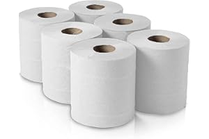 AUTDER White Centrefeed Embossed 2ply Wiper Paper Towel (8 packs of 6 rolls = 48 rolls)