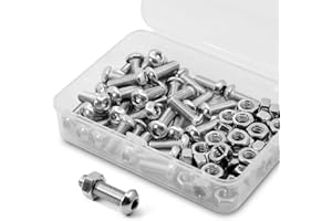 MINHER 40 tornillos hexagonales y tuercas M6-1,0 x 16 mm de acero inoxidable 304 18-8 de cabeza redonda