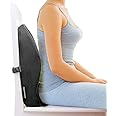 Grin Health Backrest for Chair Back Support Cushion for Car Seat, Orthopedic Back Brace Memory Foam Lumbar Support Backrest for Back Pain Spine Alignment and Posture Correction, Black