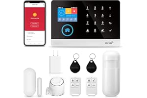 CLOUREE Sistema de Alarma WiFi 4G para la Seguridad del hogar, Alarma inalámbrica para el hogar, Kit de 8 Piezas con Sirena, sensores de Movimiento PIR, mandos a Distancia
