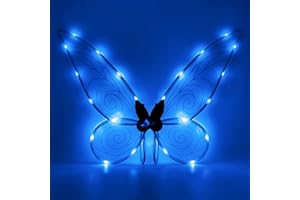 AMOBON LED Flügel Kostüm für Kinder, Karneval Leuchtende Feenflügel Kleid für Fasching Halloween Cosplay Carnival Motto Party