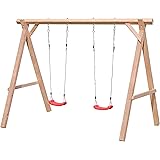 Schaukelgestell Holz Lärche Typ 1.2 Doppelschaukel für Kinder aus Lärchenholz, TÜV-geprüft