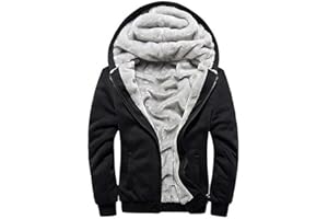 AOTORR Men's Hoodies Full Zip Fleece Jacket Coat Winter Warm Oversized Zip Up Hooded Top with Pockets
