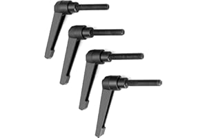 QWORK® 4 Stück M8 Klemmhebel Griff Legierung Außengewinde Verstellbarer Maschinengriffe, Fadenlänge 40mm Grifflänge 63mm
