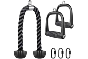 Kipika Attache de Traction pour Triceps - Accessoires pour Machine à câble pour Salle de Sport à la Maison - Fixations pour Machine à câble