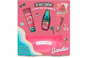 GOLOMINAS COMPANY The Fruit Company Set Regalo Summer Sandía | Pack con Aceite Labial, Crema de Manos, Colonia Eau de Toilette y Neceser | Edición Verano
