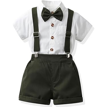 Adorel Baby Jongens Gentleman Outfit Sets met Broek Shirt Gestreept