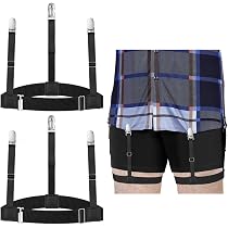NV HOLDERS 2.0, Giarrettiere Per Camicie Da Uomo Di Alta Qualità, Con Nuove Fibbie Migliorate. Tengono La Camicia Perfettamente Nascosta In Ogni Movimento. Realizzate A Mano In Europa, Materiali Naturali E Morbidi. Scegli La Taglia In Base Alla Circonferenza Coscia. - 3