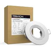 TRAXON LUXPOINT&reg; Circular Ring Swivel White DT003 for GU10 LED Bulb Frame Aluminium+PC Ceiling Cut &Oslash;70mm (White Swivel, Pack