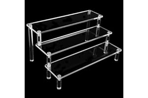 Victse Przezroczysty akrylowy stojak na wyświetlacz 3 poziomy kolekcja organizator stojak na drabinę stojak na figurę uchwyt do dekoracji i organizator dla figur babeczki