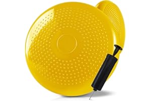 OcioDual Coussin Gonflable pour Yoga, Fitness, Pilates, Exercices Sportifs, Entraînement, Disque Gonflable Antidérapant, Surface en Caoutchouc PVC avec Gonfleur Manuel