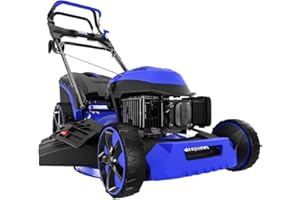 DENQBAR DQ-R53 Tondeuse à Gazon Essence 4,4 KW (6 CV), Fonction 7 en 1, Largeur Lame de Coupe 53 cm, Réglage de Hauteur de Coupe, Roues motrices GT, Raccord Tuyau d'eau