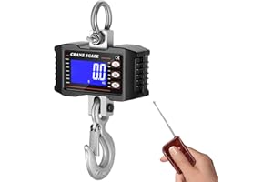 Memows Digital Hanging Scale Crane Scale 1000kg 2200lb, Industrial Crane Scale with Remote Control, Heavy Duty Electronic Hanging Scale with Accurate Sensors and LCD Backlight for Farm Hunting Fishing