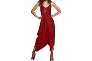 Re Tech UK Ladies Baggy Harem Jumpsuit for Women UK Plus Size Romper Sleeveless All in One jumpsuits Cami Playsuit Overalls Wide Leg Black Jumpsuit