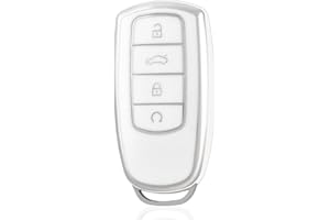 OFF WE GO Custodia Chiave Cover Chiave Guscio Chiavi per Chery Omoda C5 Tiggo 8 Plus 7 Pro Tiggo 8 Pro Arrizo 5 Coprichiave Macchina TPU Copri Chiavi, Argento Bianco